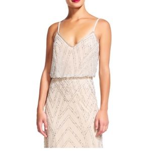 Adrianna Papell - diamond beaded blouson dress